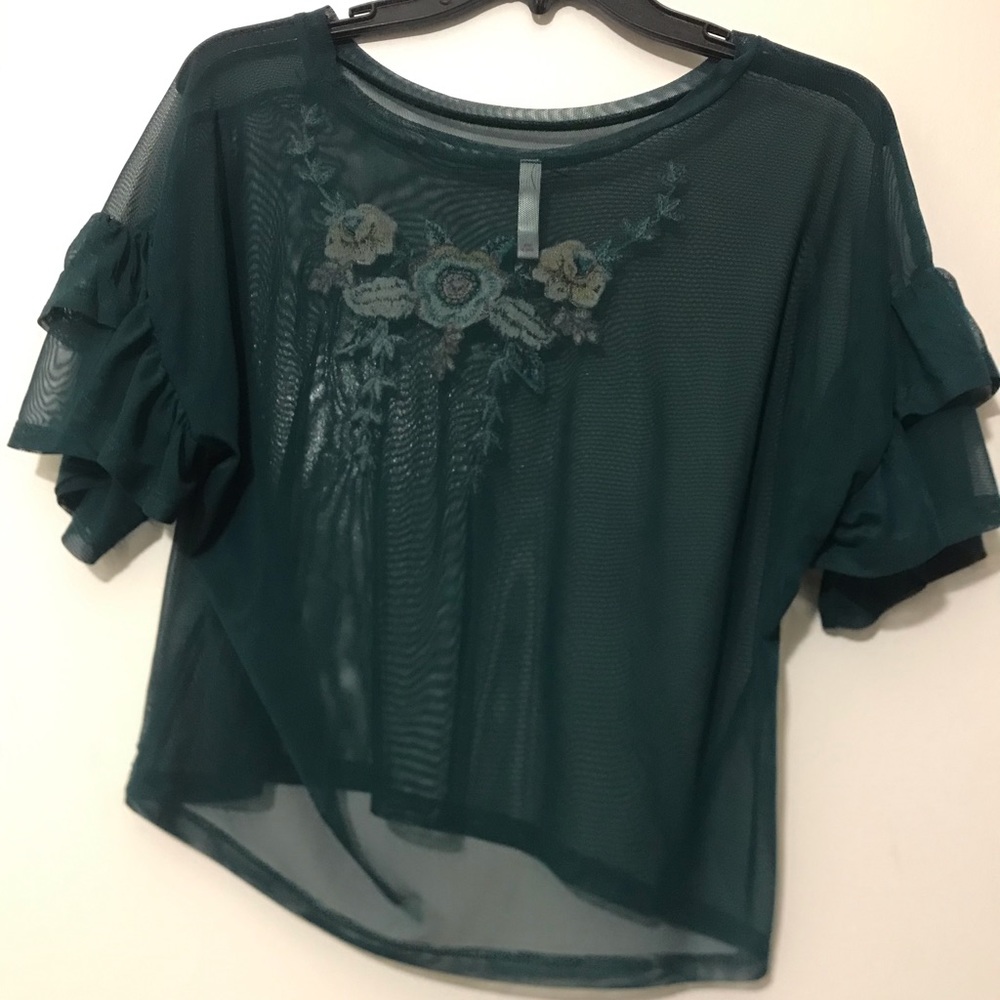 beautiful green xhilaration blouse size S - Picture 4 of 7